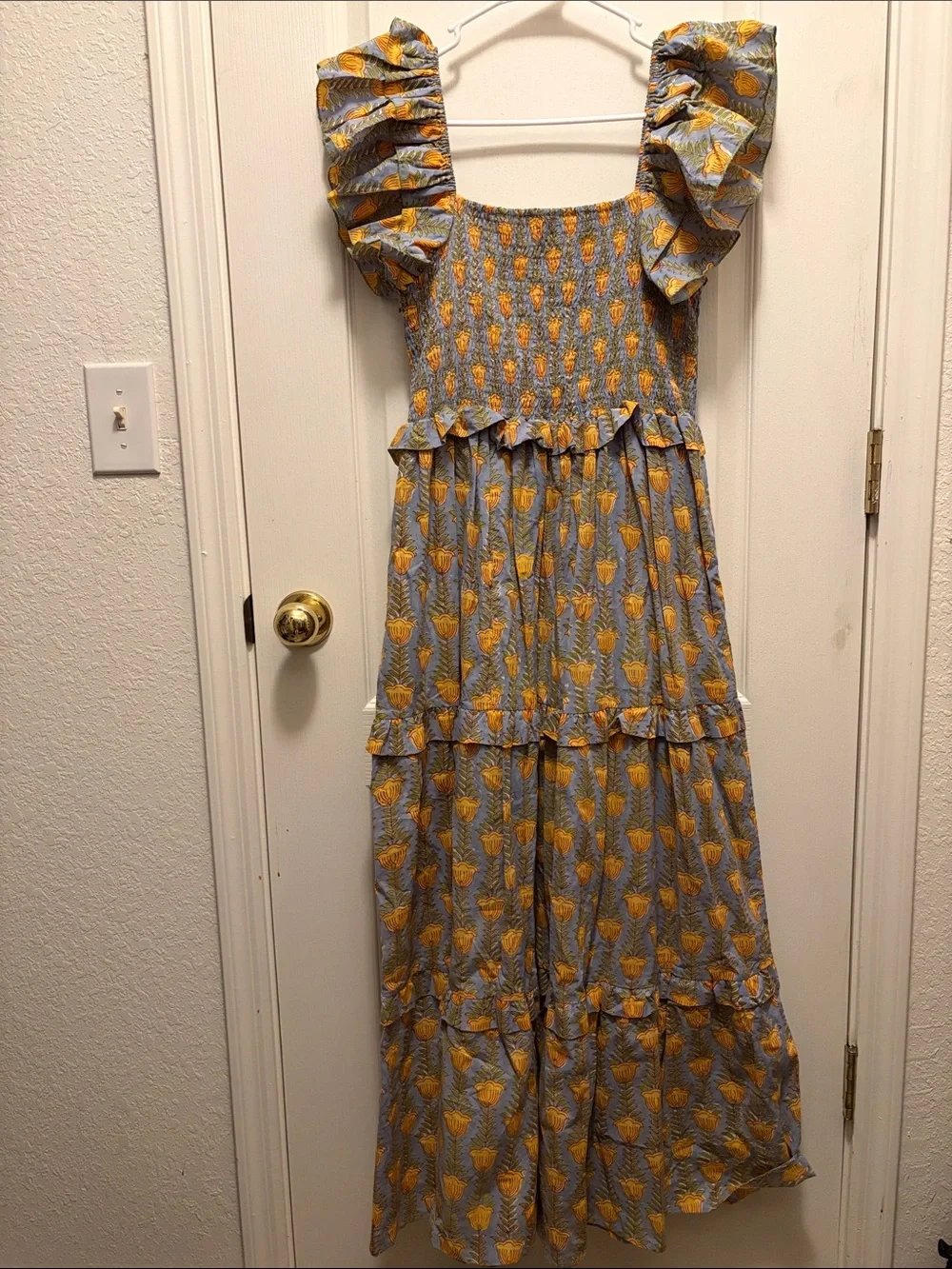 NWOT Meadow Bird by Charlotte Dupont Indian Cotton Floral Sleeveless Maxi Dress - Picture 2 of 7